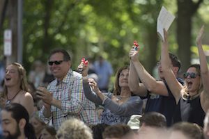 Cheering crowd