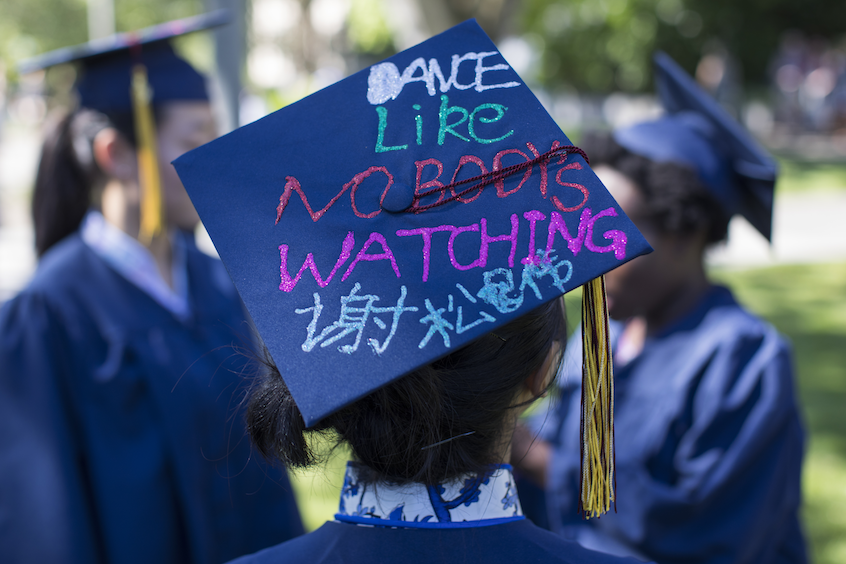 Cap that says "Dance like nobody's watching"