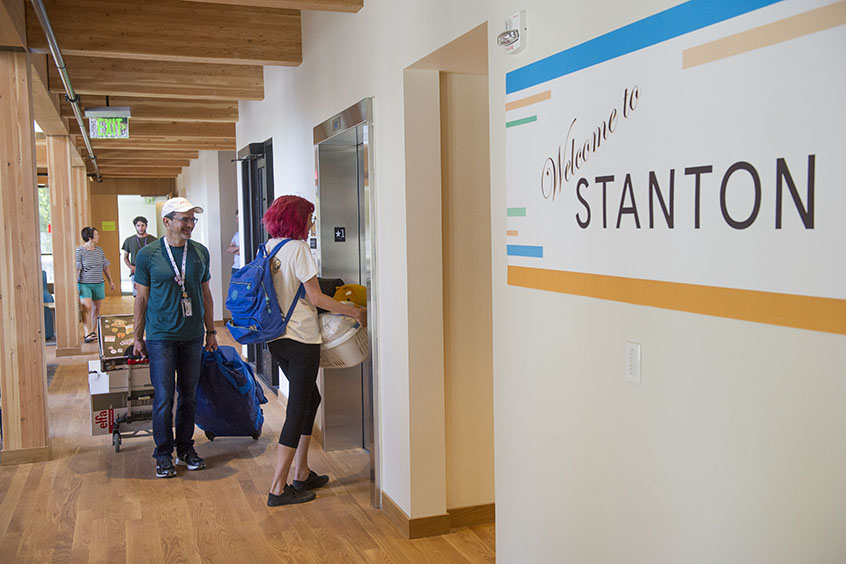 Students enter the newly opened Stanton Hall