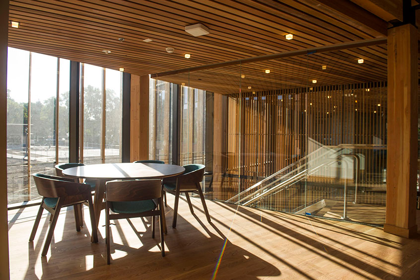 A gathering area on the second floor of Stanton Hall.