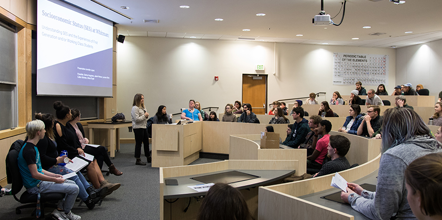 Students participate in panels and lectures during the 2019 Power and Privilege Symposium.