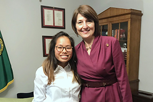 Lia Beatty, left, poses with Rep. Cathy McMorris Rodgers