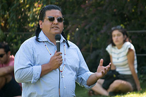 Chuck Sams speaks at Whitman College in 2017.