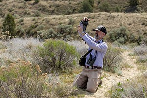 Tim Parker takes a photograph