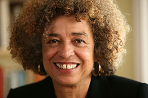 A portrait of Angela Davis.