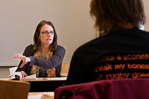 Suzanne Morrissey teaches a class.