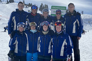 Members of the 2019-2020 Alpine Ski Team pose for a photo.