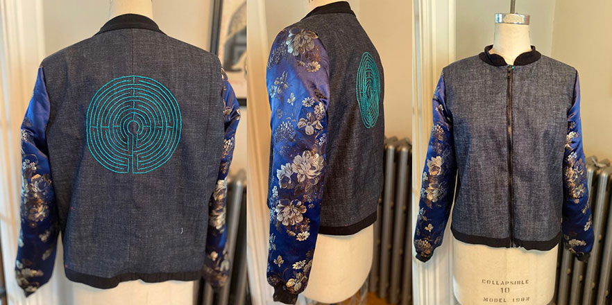 The Sukajan bomber jacket created by Annaliese Baker for her costume construction course. 