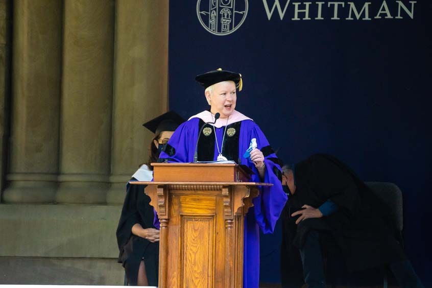 President Kathleen Murray addressing graduates