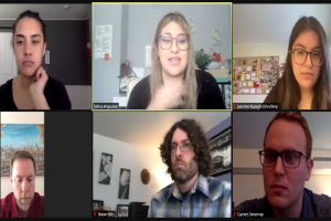 screenshot of three students and three members of Senator Murray's office during a zoom webinar