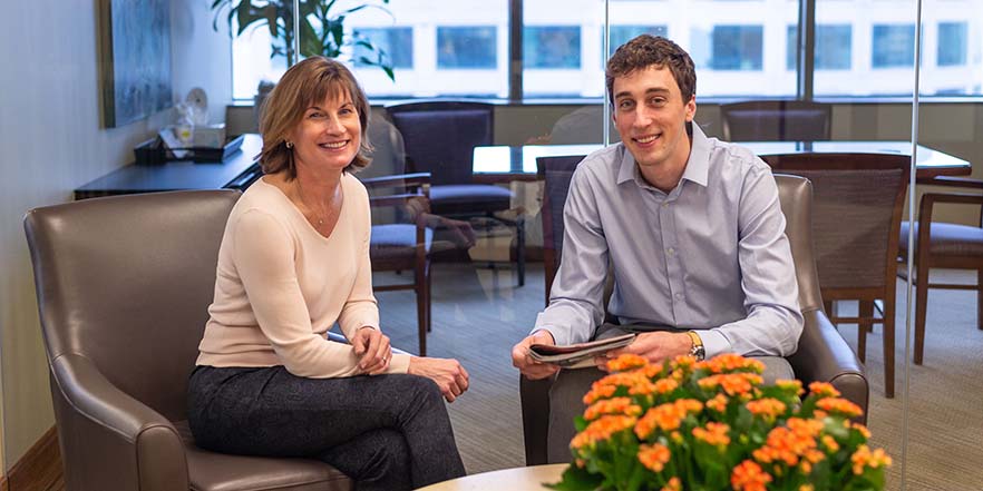 Whitman College alums Michelle Mathieu and Sam Geschickter 