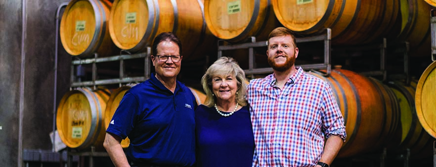 Marty, Megan ’79 and Riley Clubb ’09 pictured at the family winery, L’Ecole No 41.