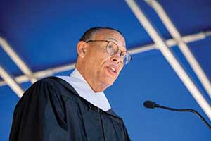 Steve Hammond speaking at commencement.