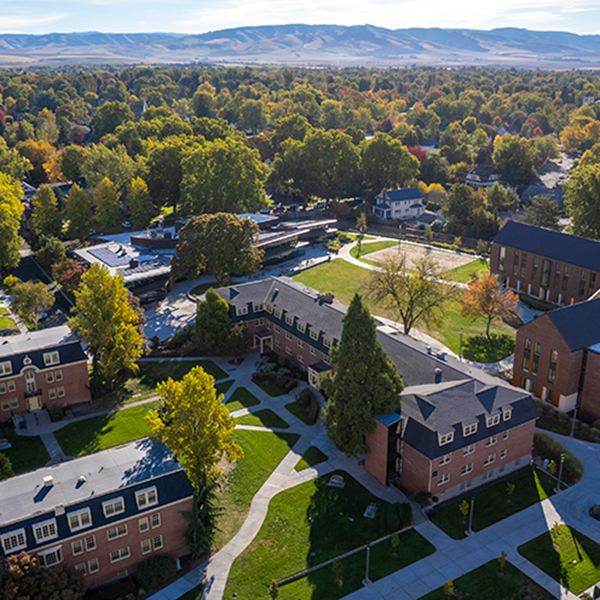 Ariel view of Whitman College campus
