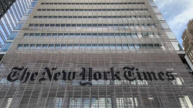 Photo (unsplash.com): The front of The New York Times building.