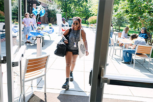 Student moving into their dorm.