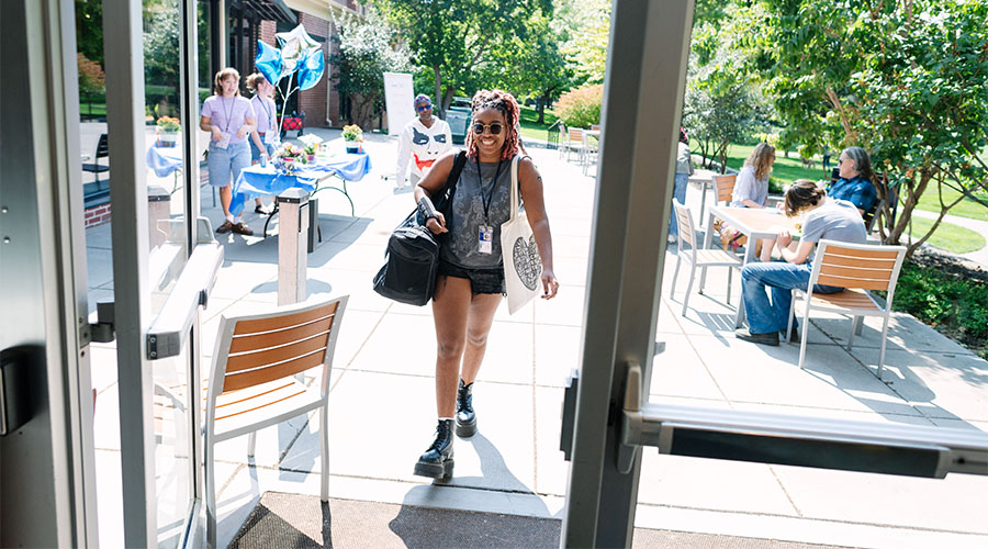 Student moving into their dorm.