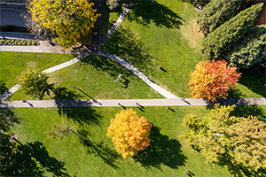 Aerial view of Ankeny field at Whitman College.