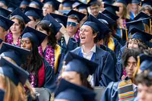Students celebrating graduation.