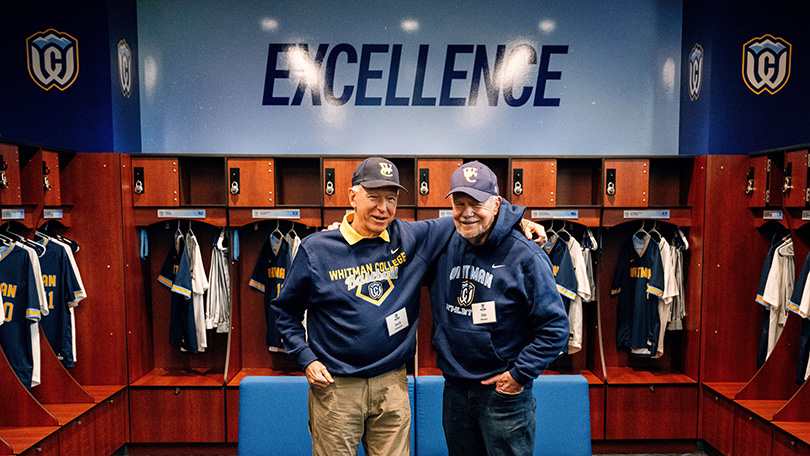 Jock Edwards and Jim Moore in the Edwards-Moore Clubhouse Locker Room