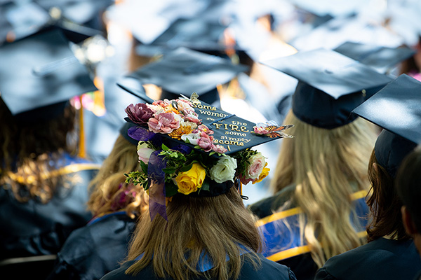 Whitman College students at commencement.
