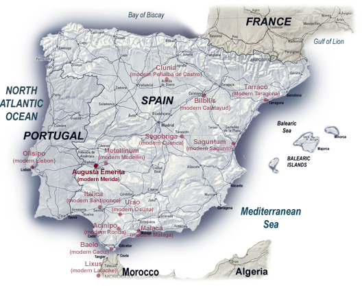 Image result for Emerita spain roman map
