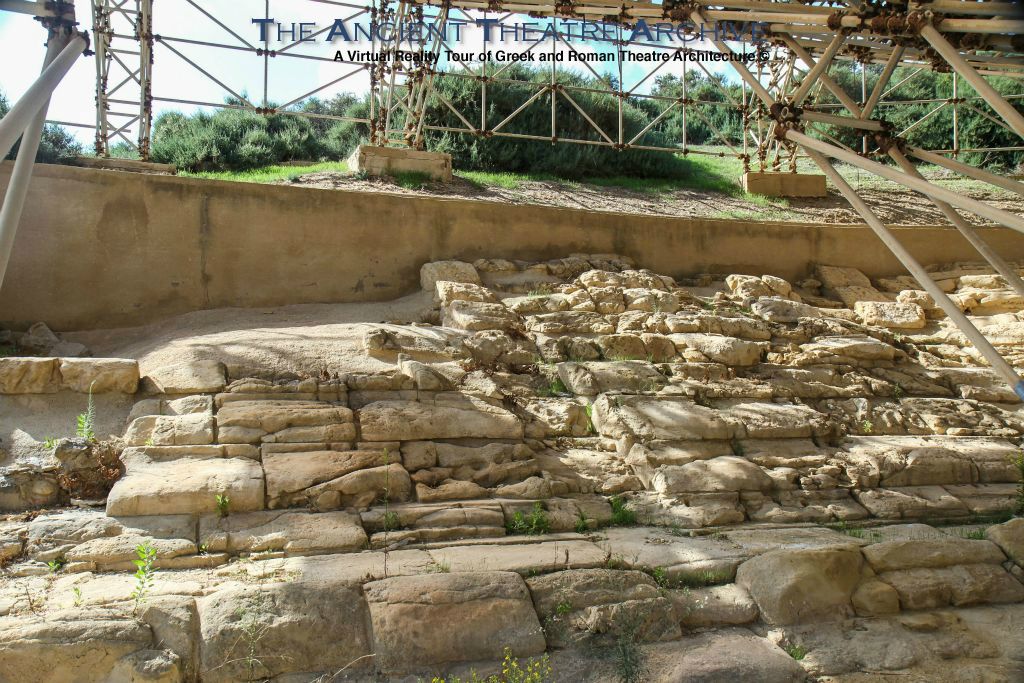 The weathered rows of seats are divided into nine pie-shaped sectors (kerkides) by eight small staircases (klimakes). Photo: T. Hines 2018.